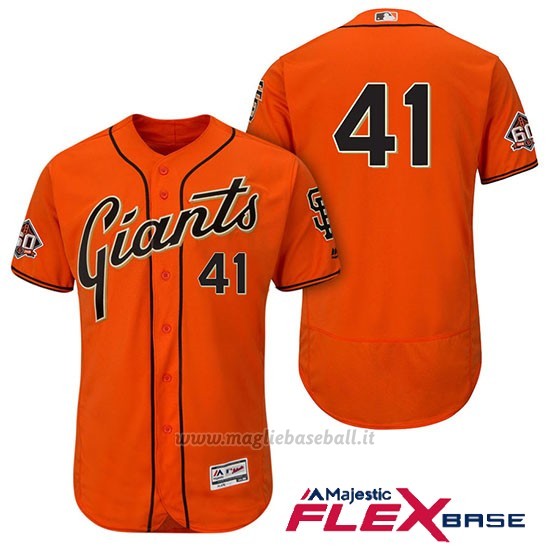 Maglia Baseball Uomo San Francisco Giants Mark Melancon Arancione Alterner 60th Season Flex Base
